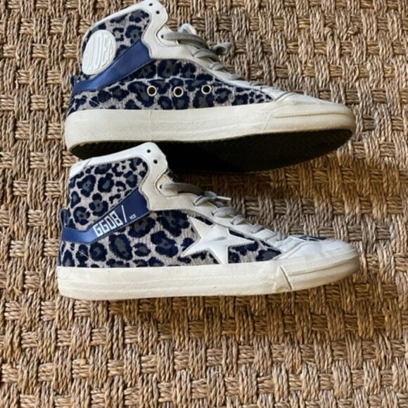 Golden Goose DB Mid Star leopard print velvet sneakers - Picture 3 of 7